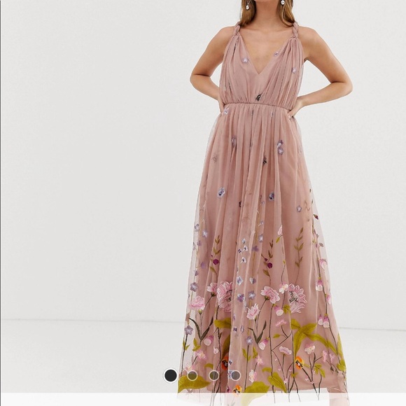 asos embroidered maxi dress